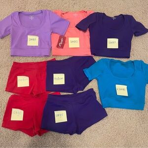 Bundle of Capezio Dance or Cheer crop tops and shorts
